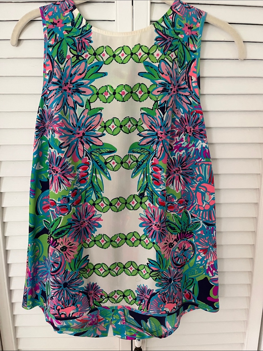 Lilly Pulitzer Sleeveless Silk Blouse Top Sz Small Floral